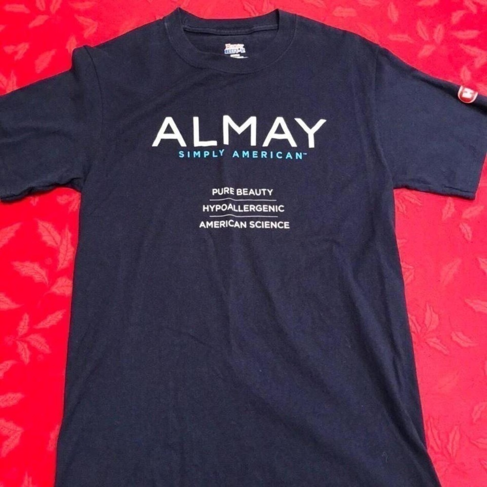 WOMENS PREOWNED ALMAY PROMO MAKEUP HEB SHIRT NAVY SMALL